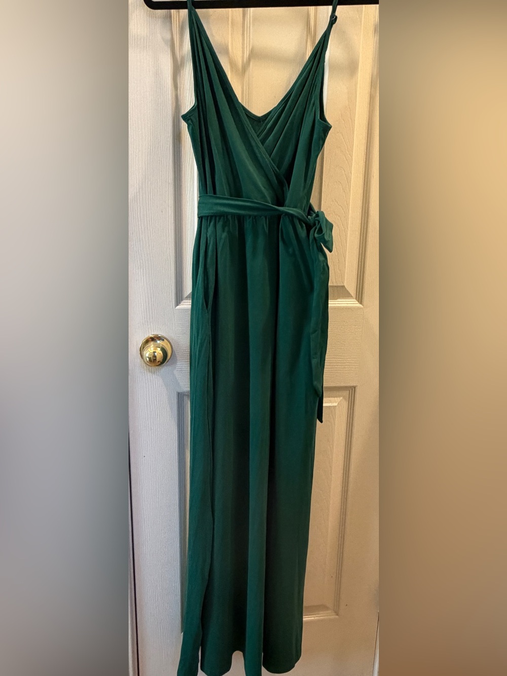 Elegant Emerald Wrap Maxi Skirt - Green